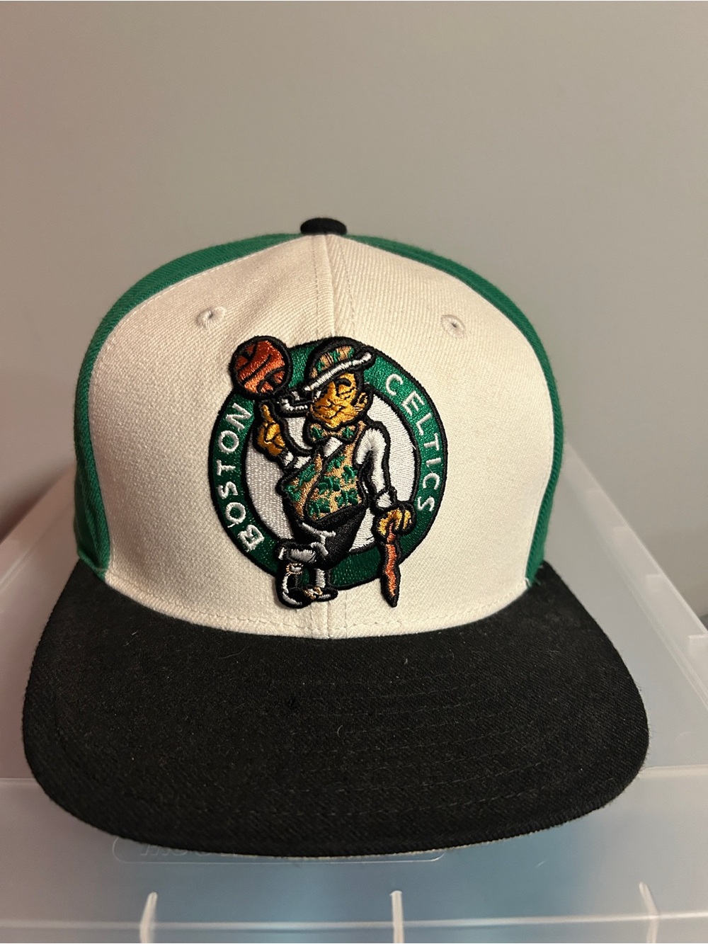 adidas Boston Celtics White Green Black Snapback Hat